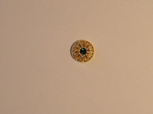 72584-GOLD METALLIC GREEN STONE