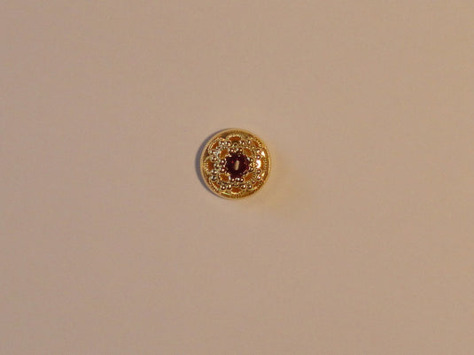 76197-GOLD METALLIC RUBY STONE