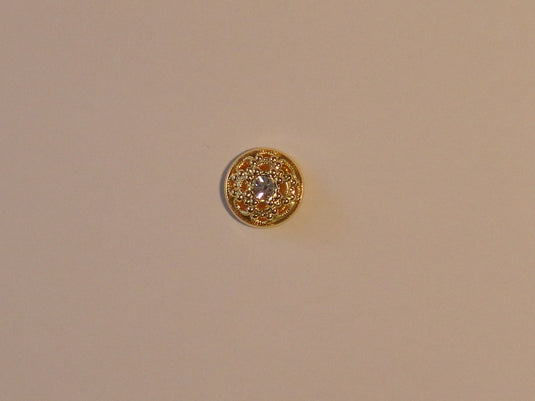 76197-GOLD METALLIC WHITE STONE